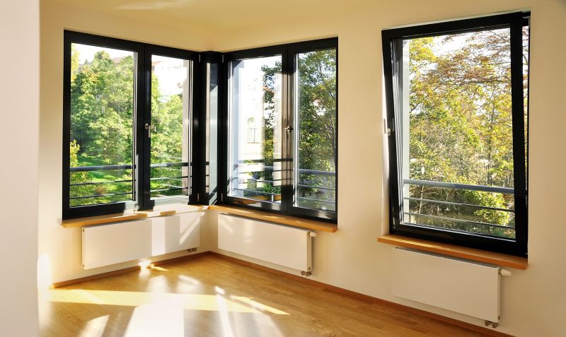 Energy-efficient casement windows in living room